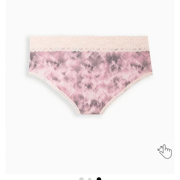 Wide Lace Trim Cheeky Panty - Cotton Lace Pink - Torrid - Picture 2 of 7